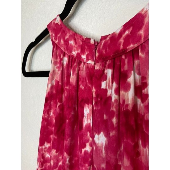 Calvin‎ Klein women's pink white patterned maxi dress stretch high neck - Picture 8 of 8